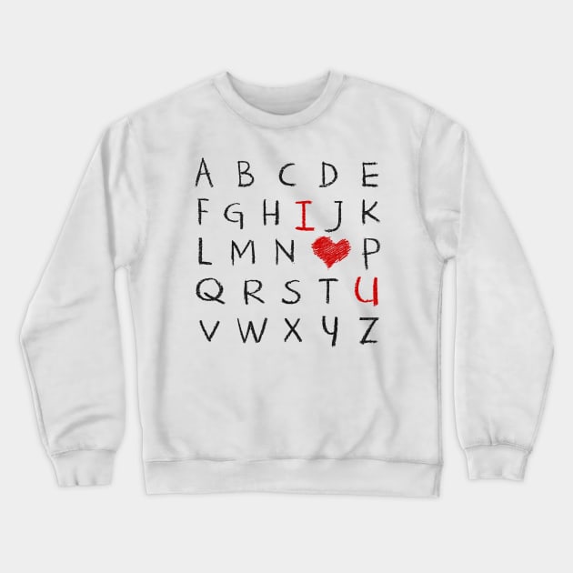 Love Alphabet Crewneck Sweatshirt by valentinahramov